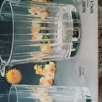 لیوان  بلند شربت خوری به همراه جایخی