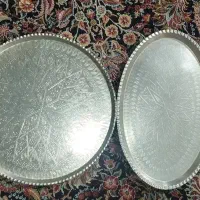 دو عدد سینی مس رنگ سفید