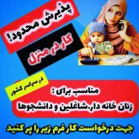 درآمد در خانه /کار درمنزل برای خانم /شغل دوم