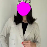 کراپ کت زنانه پارچه مازراتی/نو/رنگ کرم‌