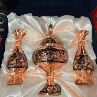 ست گلدان و شکلات خوری مس