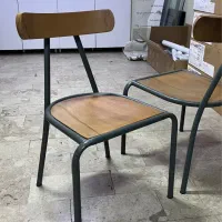 صندلی چوبی فلزی
