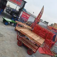 گاری با طبق چهار چرخ دستی حمل بار میوه باطبق چوبی)