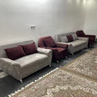 ست مبل طوسی و زرشکی
