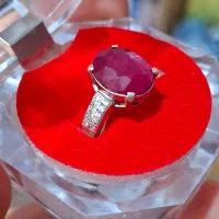 انگشتر نقره با سنگ یاقوت سرخ اصل