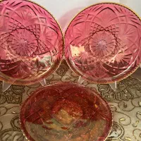 کریستال میوه خوری امریکایی طلا کوب