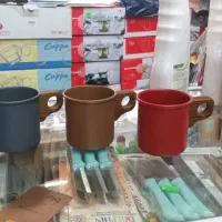 لیوان چدنی کوهنوردی دسته چوبی