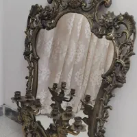 آینه و شمعدان برنز
