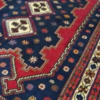 قالی سه کله دستباف محلی عشایر با نخ پشم
