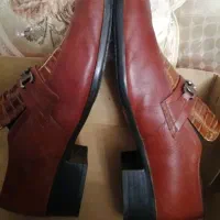 دوعدد کفش چرم مجلسی عسلی (نو) ومشکی(درحد