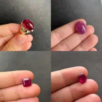 انگشتر نقره یاقوت و یاقوت طبیعی