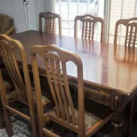 نهار خوری ۸ نفره چوب گردو