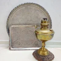 چراغ گرد سوز، مجمع مسی ، سینی ورشو عتیقه