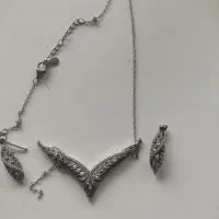 نیم ست گردنبند و گوشواره نقره