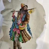 تابلو نقاشی چرم پوست دباغی مینیاتور