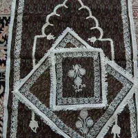 جا نماز ترمه آستر دوزی سه تکه نو (سجاده جا مهر)