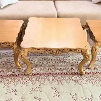 میز عسلی طلایی طرح دار  برجسته