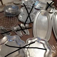ظروف استیل قدیمی و کریستال قدیمی