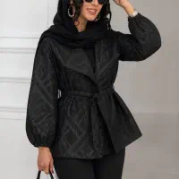کت مجلسی ژاکارد کمربندی