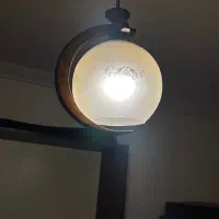 دو عدد لوستر چوب و شیشه