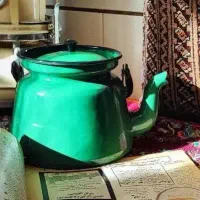 کتری لعابی سبز رنگ