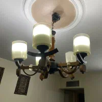 لوستر پنج شعله چوبی