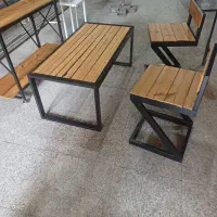 میز و نیمکت چسبیده مدل بالکنی مجموعه گروه ثابت