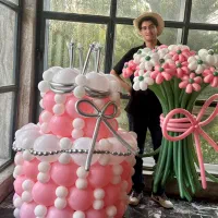 دسته گل بادکنکی،کیک بادکنکی،دیزاین،بادکنک آرایی