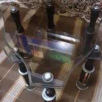 میز عسلی شیشه ای ۲ تیکه و ۱ عددی