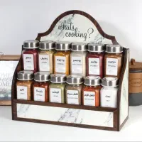 جا ادویه 12 شیشه به همراه استند و لیبل