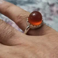 انگشتر عقیق کلوخه کهنه سرتا سر طوق کلاهدار