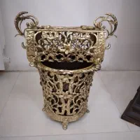 سطل زباله و جای دستمال کاغذی برنجی