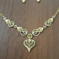 نیم‌ست طلا ( گردنبند و گوشواره )