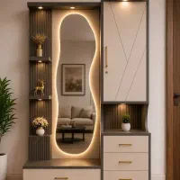 دکور ورودی سالن‌.کابینت.کمد دیواری.تی وی وال