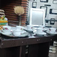 فنجون و نعلبکی گل سرخی