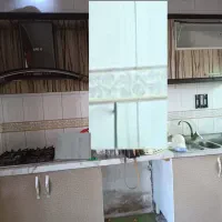 کابینت فلزی با گاز هود سینک و شیر