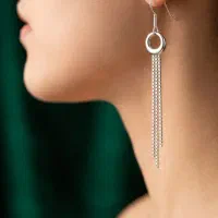 گوشواره طرح مهتاب نقره ای