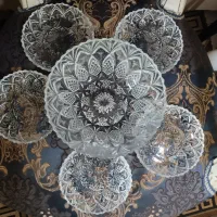 ظرف آجیل خوری کریستال قدیمی مدل اناناسی