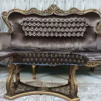 فروش مبلمان ۹ نفره سلطنتی با ۳ عدد میز و پرده