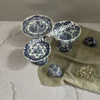 انواع ظروف پذیرایی و دکوری قلم آبی