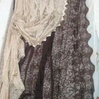 پرده سه متری  با چوب پرده