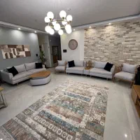 مبل راحتی ۹ نفره برند چوب رنگ با پاف نو جهیزیه