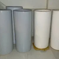گلدان سرامیکی رنگ ثابت کوره سفید طوسی صورتی