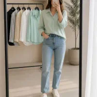 شومیز استوک عمده  نخی عدلی