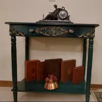 میز خاطره کنسول چوبی کلاسیک خراطی پتینه کاری