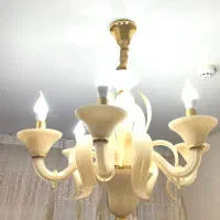 دو عدد لوستر کریستالی سرامیکی
