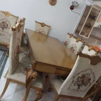 مبل سلطنتی ۸نفره  + میز نهار خوری ست تمام چوب گردو