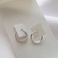 گوشواره حلقه ایی نقره طرح طلا