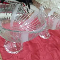 یک جفت میوه خوری بلور ایرانی،پایه دار