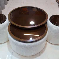 (سِت میز جلومبلی۴ تیکه)مدل سلین پارچه تِدی
